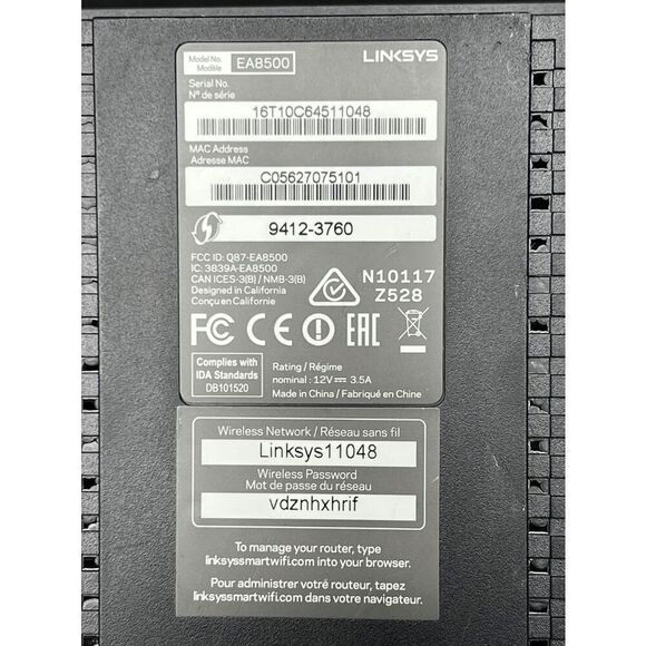 Linksys Max-Stream 1733 Mbps 4-Port Gigabit Wireless AC Router - EA8500 - Picture 3 of 4